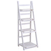 4 Tier Ladder Shelf Storage Shelving Unit Wooden Bookcase Plant Display Stand