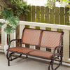 Outdoor Swing Glider Chair Cozy Patio Bench Steel Rocking Garden Loveseat Brown