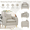 Modern Reading Chair Chenille Velvet Accent Chair Upholstered Armchair w/Piilow
