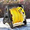 35M Free Standing Garden Hose Watering Pipe Reel With Spray Gun Nozzle Outdoor