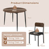 5 Pcs Dining Table Set Round Breakfast Kitchen Table and 4 Chairs-Brown
