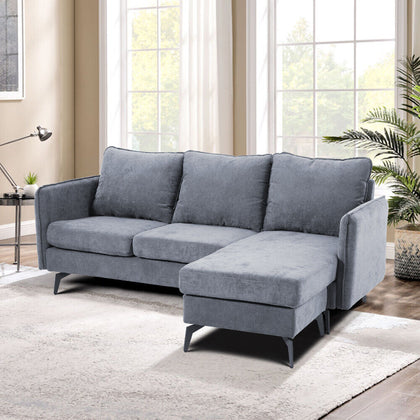 3 Seater L-Shaped Corner Sofa Click-Clack Couch Settee w/Reversible Chaise