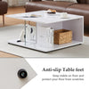 White High Gloss Coffee Table With Glass Shelf Living Room End of Sofa Table