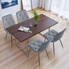 4PCS Dining Chairs Set Velvet Faux Suede Leather Padded Seat Metal Leg Grey UK