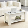 White Coffee Table Modern Lift Up Top Storage Area Shelf Occasional Lap Top