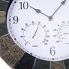 34cm Garden Outdoor Stone Wall Clock w/ Thermometer & Hygrometer Arabic Numerals