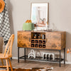 Industrial Kitchen Storage Cabinet Wooden Buffet Sideboard Cupboard w/ Wine Rack