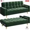 Modern Velvet 3-Seater Sofa Bed Futon Click Clack Couch for living room