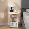Round Coffee Table Sofa Side Table with Storage Bedside Tables White