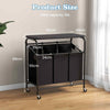 Rolling Laundry Basket Clothes Storage Laundry Hamper-Grey
