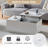 High Gloss LED Coffee Table Living Room Storage Lift Top Power Outlet Socket
