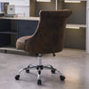 Retro Distressed Leather Computer Desk Chair Swivel Adjustable Home Office Study