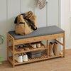Padded Hallway Shoe Storage Rack Bench Seat with Storage Space