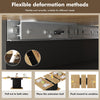 Extendable Dining Table with Storage Cabinet 110-140 cm Kitchen Telescopic Table