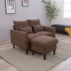 2 Seater faux leather/Linen Fabric Love Seat Sofa Armchair with Footstool Couch