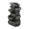 Solar Power Fountain Waterfall LED Water Feature Vertical Slate Statues &Panel