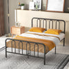 Double Size Metal Bed Frame with Headboard & Footboard Easy Assembly Black