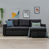 Linen/Faux Leather Sofa Bed Corner - Sofa Bed with Storage & Reversible Chaise