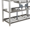 120cm Commercial Sink Kitchen Stainless Steel 2.0 Bowl Catering Drainer Unit+Tap