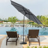 XL 3M Round Outdoor Parasol Tiltable Canopy Garden Patio Umbrella Sun Shelter