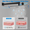 Black Concealed Bathroom Mixer Shower Set 30 cm Square Rainfall Head Hand Spray