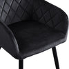Pair of Velvet Black Dining Chairs Diamond Seats Metal Legs Living Room Kitchen