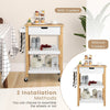 Rolling Kitchen Storage Trolley Cart Cupboard Island Shelves W/ Drawer &Handle