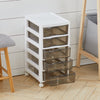 Plastic Storage Drawers Tower Unit Desktop Files Cabinet Make Up Box With Wheels