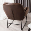 Faux Distressed Brown Leather Armchair Occasional Lounge Accent Chair Tub Sofa