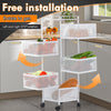 6 Tier Kitchen Rotating Storage Trolley Cart Utility Vegetable Mobile Shelf Chjt