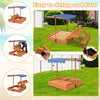 Toddler Patio Activity Playset w/ Adjustable Rotatable Canopy-Natural