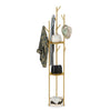 Metal Hall Tree Clothes Stand Coat Rack Hat Handbag Hanger with 3 Shelves