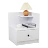 Modern White Bedside Table Cabinet Lamp Stand Drawer Storage Nightstand Bedroom