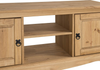 TV Unit Solid Pine 2 Door Media Stand Wooden Cottage Style Storage Cabinet Brown
