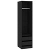 Wardrobe with Drawers Black 50x50x200 cm Engineered Wood UK