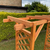 Wooden Garden Arch Pergola Feature Archway Natural with Square Top (Tan) Trellis