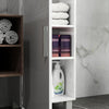 Gloss White Tall Bathroom Cabinet High Slim Narrow Cupboard Storage Unit