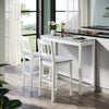 Dining Table and 2 Chairs Set Breakfast Kitchen Bistro Bar Solid Pine Wood Grey