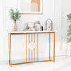 Long Sofa Side Table Narrow Accent Table w/Adjustable Foot Pads-White