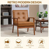 2 Pack Accent Chair PU Leather Armchair for Living Room Brown