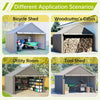 Storage Tent 10X10FT Garden Waterproof Anti-UV Bike Shed Steel Frame Zipper Door