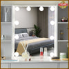 Dressing Table Vanity Set Makeup Desk with Stool Mirror Drawer & 10 LED Lights