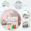 2-in-1 Multi-Purpose Kids Wooden Dollhouse Children Bookshelf Bookcase Grey