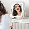360° Rotateable Makeup Vanity Mirror 3 Color LED Lighted Mirror w/ Touch Screen
