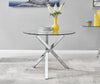 Selina Chrome Round Square Leg Glass Dining Table