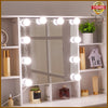 Dressing Table With LED Light Mirror 7 Drawers Shelves Vanity Makeup Desk Set