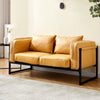 Single/Double/Triple Sofa Armchair Faux Leather Cushion Seat Metal Frame Armrest