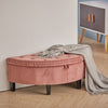 Semi-Circle Storage Footstool Ottoman Pouffe Stool Velvet Chair Upholstery Bench