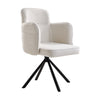 Swivel Office Chair Velvet Feel Fabric White Vanity Home/Office Teddy Fabric