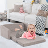 2-in-1 Toddler Fold out Couch Kids Single Convertible Sofa to Lounger Couch